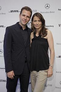 Oliver Bierhoff and his wife Clara at Mercedes-Benz Fashion Week Berlin July 2009